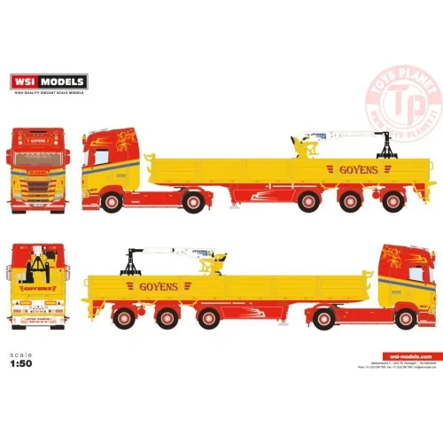 SCANIA S HIGHLINE CS20H 4X2 BRICK TRAILER - 3 AXLE GOYENS WSI 01-4560 WSI MODELS