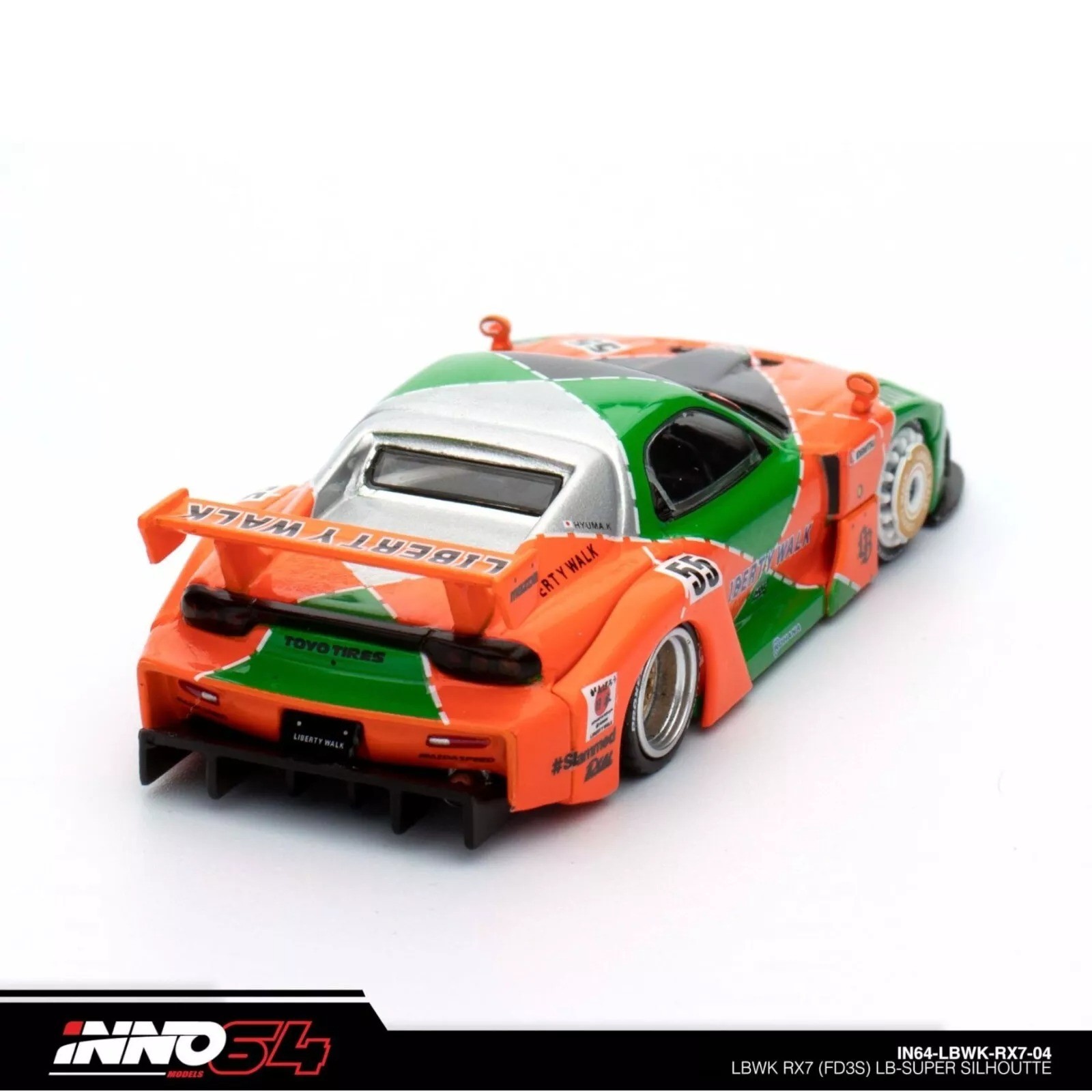 in64LBWK-RX7-04 lbwk mazda rx7 (fd3s) lb super silhouette, green/o...