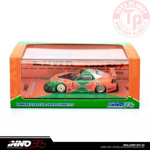 lbwk mazda rx7 (fd3s) lb super silhouette, green/orange 1/64 in64LBWK-RX7-04 INNO MODELS