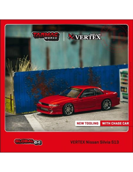 Vertex Nissan Silvia S13 rosso 1/64 T64G-025-RE TARMAC WORKS