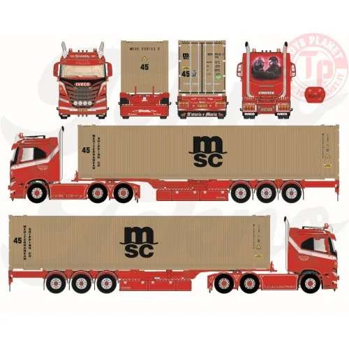 Iveco S-way sleeper cab tractor with 45ft container Weeda - Gomorra TEKNO 86033 TEKNO