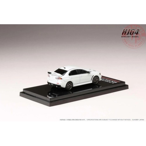 Mitsubishi Lancer Evolution X EDIZIONE FINALE con display motore BIANCO 1/64 HJ642053AWP ALTRE MARCHE