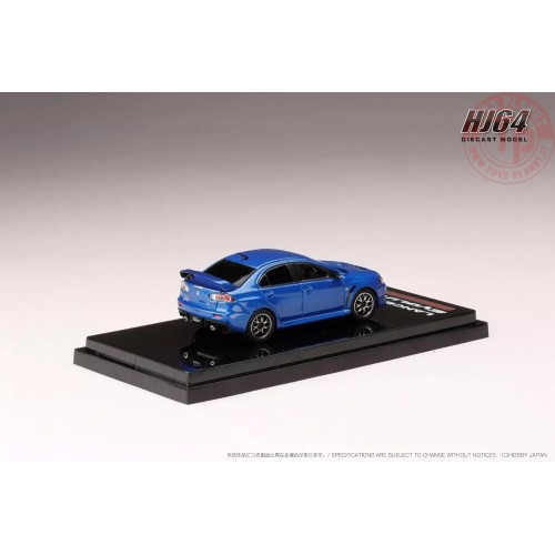 Mitsubishi LANCER EVOLUTION X FINAL EDITION con display motore blu 1/64 HJ642053ABL ALTRE MARCHE