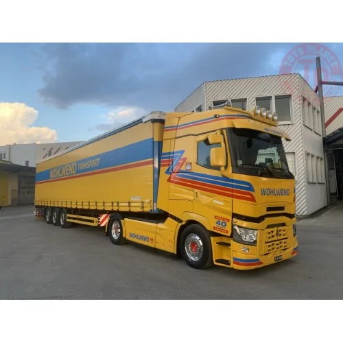 RENAULT TRUCKS T HIGH 4X2 CURTAINSIDE TRAILER - 3 AXLE WOHLWEND WSI 01-4432 WSI MODELS