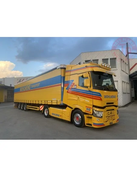 RENAULT TRUCKS T HIGH 4X2 CURTAINSIDE TRAILER - 3 AXLE WOHLWEND WSI 01-4432 WSI MODELS