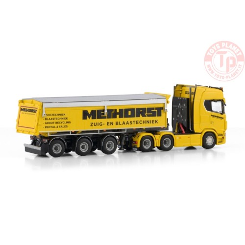 SCANIA S HIGHLINE CS20H 6X2 TAG AXLE TIPPER TRAILER - 3 AXLE Methorst Zuig- & Blaastechniek WSI 01-4595 WSI MODELS