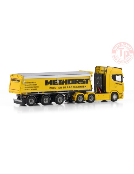 SCANIA S HIGHLINE CS20H 6X2 TAG AXLE TIPPER TRAILER - 3 AXLE Methorst Zuig- & Blaastechniek WSI 01-4595 WSI MODELS SCANIA S HIGHLINE CS20H 6X2 TAG AXLE TIPPER TRAILER - 3 AXLE Methorst Zuig- & Blaastechniek WSI 01-4595 WSI MODELS