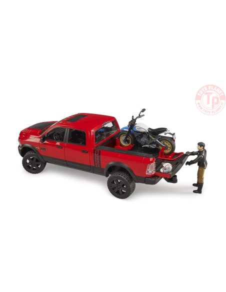 RAM 2500 Power Wagon con Ducati Desert Sled e cond BRUDER 02502 BRUDER