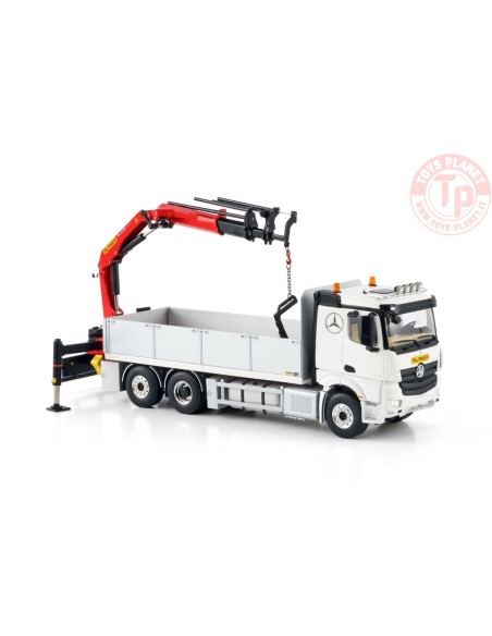MERCEDES-BENZ ACTROS MP5 2.300MM CLASSIC SPACE RIGED FLATBED TRUCK 6X2 TAG AXLE WITH PALFINGER PK 19.001 SLD 5 1:50 WSI 04-22...