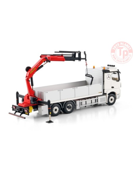 MERCEDES-BENZ ACTROS MP5 2.300MM CLASSIC SPACE RIGED FLATBED TRUCK 6X2 TAG AXLE WITH PALFINGER PK 19.001 SLD 5 1:50 WSI 04-22...
