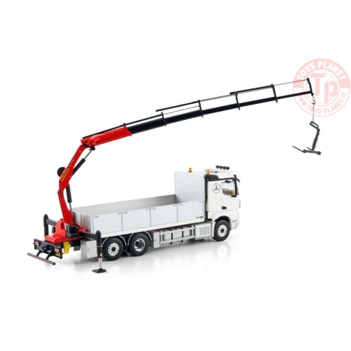 MERCEDES-BENZ ACTROS MP5 2.300MM CLASSIC SPACE RIGED FLATBED TRUCK 6X2 TAG AXLE WITH PALFINGER PK 19.001 SLD 5 1:50 WSI 04-22...