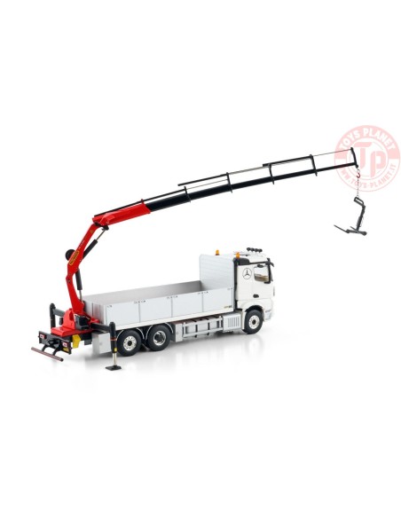 MERCEDES-BENZ ACTROS MP5 2.300MM CLASSIC SPACE RIGED FLATBED TRUCK 6X2 TAG AXLE WITH PALFINGER PK 19.001 SLD 5 1:50 WSI 04-22...