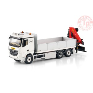 MERCEDES-BENZ ACTROS MP5 2.300MM CLASSIC SPACE RIGED FLATBED TRUCK 6X2 TAG AXLE WITH PALFINGER PK 19.001 SLD 5 1:50 WSI 04-22...