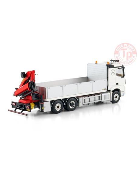 MERCEDES-BENZ ACTROS MP5 2.300MM CLASSIC SPACE RIGED FLATBED TRUCK 6X2 TAG AXLE WITH PALFINGER PK 19.001 SLD 5 1:50 WSI 04-22...