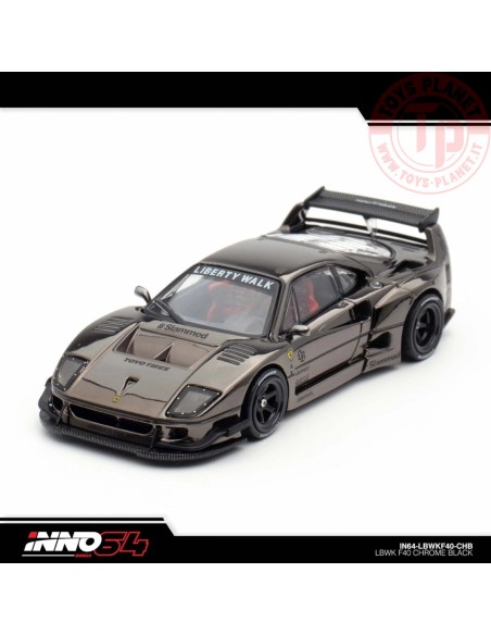 LBWK Ferrari F40 Cromo Nero 1/64 in64-LBWKF40-CHB INNO MODELS