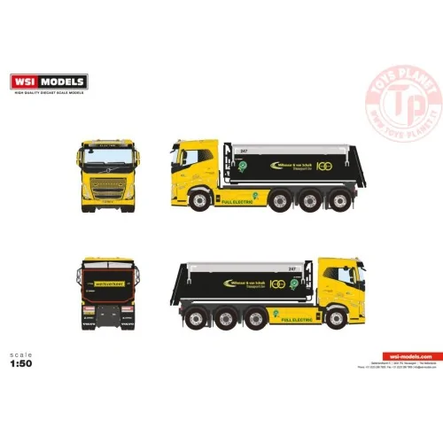 VOLVO FH5 SLEEPER CAB ELECTRIC 8X4 TIPPER TRUCK MILLENAAR EN VAN SCHAIK TRANSPORT WSI 01-4603 WSI MODELS