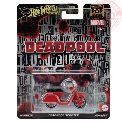 Deadpool Scooter 1:64 HOT WHEELS JBL70 HOT WHEELS