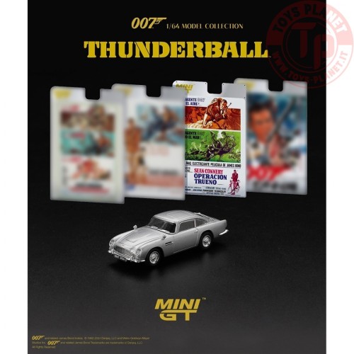 ASTON MARTIN DB5 THUNDERBALL SPANISH BLISTER PACKAGING 1965 1:64 MGT00901-007S Mini Gt