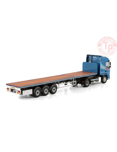 DAF XF SH WITH SKY LIGHTS 4X2 FLATBED TRAILER - 3 AXLE van der Werff logistics WSI 01-4524 WSI MODELS DAF XF SH WITH SKY LIGHTS 4X2 FLATBED TRAILER - 3 AXLE van der Werff logistics WSI 01-4524 WSI MODELS