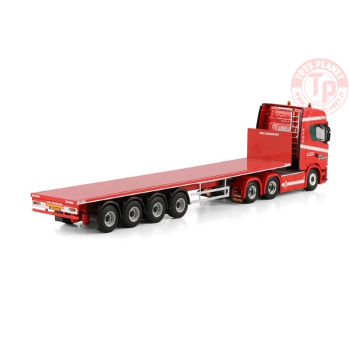 SCANIA S HIGHLINE CS20H 6X2 TAG AXLE FLATBED TRAILER - 4 AXLE Give WSI 01-4430 WSI MODELS