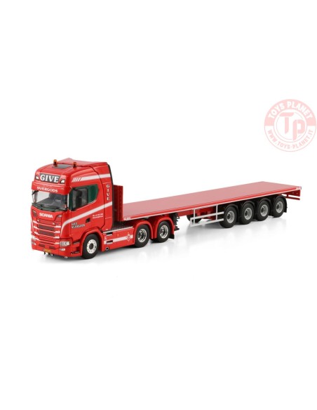 SCANIA S HIGHLINE CS20H 6X2 TAG AXLE FLATBED TRAILER - 4 AXLE Give WSI 01-4430 WSI MODELS