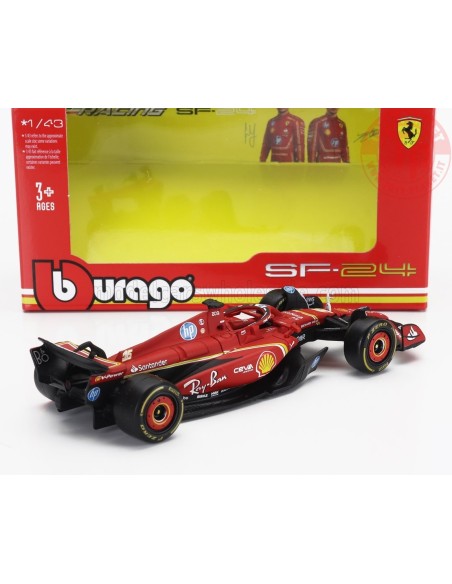 FERRARI F1 SF-24 TEAM SCUDERIA FERRARI N 16 4th EMILIA ROMAGNA IMOLA GP 2024 CHARLES LECLERC 1/43 BURAGO 36844L BURAGO FERRARI F1 SF-24 TEAM SCUDERIA FERRARI N 16 4th EMILIA ROMAGNA IMOLA GP 2024 CHARLES LECLERC 1/43 BURAGO 36844L BURAGO