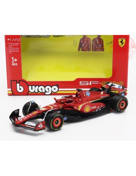 FERRARI F1 SF-24 TEAM SCUDERIA FERRARI N 16 4th EMILIA ROMAGNA IMOLA GP 2024 CHARLES LECLERC 1/43 BURAGO 36844L BURAGO