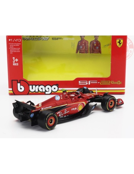 FERRARI F1 SF-24 TEAM SCUDERIA FERRARI N 55 5th EMILIA ROMAGNA IMOLA GP 2024 CARLOS SAINZ BURAGO 36844S BURAGO FERRARI F1 SF-24 TEAM SCUDERIA FERRARI N 55 5th EMILIA ROMAGNA IMOLA GP 2024 CARLOS SAINZ BURAGO 36844S BURAGO