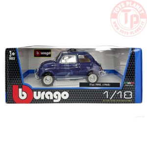 Fiat 500l 1968 blu 1:18 BURAGO 12035B BURAGO