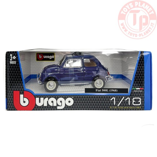 Fiat 500l 1968 blu 1:18 BURAGO 12035B BURAGO
