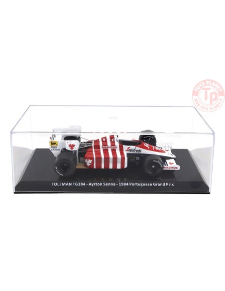 TOLEMAN F1 TG184 HART TURBO N 19 3rd PORTUGAL GP 1984 AYRTON SENNA CON VETRINA 1/24 E26 EDICOLA