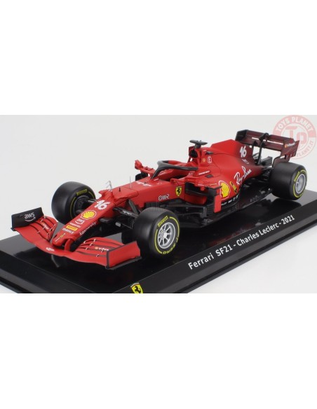 FERRARI F1 SF21 TEAM SCUDERIA FERRARI MISSION WINNOW N 16 SEASON 2021 CHARLES LECLERC CON VETRINA 1/24 E29 EDICOLA