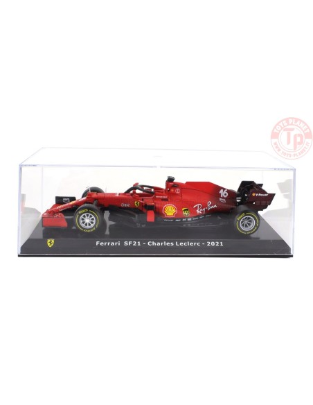 FERRARI F1 SF21 TEAM SCUDERIA FERRARI MISSION WINNOW N 16 SEASON 2021 CHARLES LECLERC CON VETRINA 1/24 E29 EDICOLA