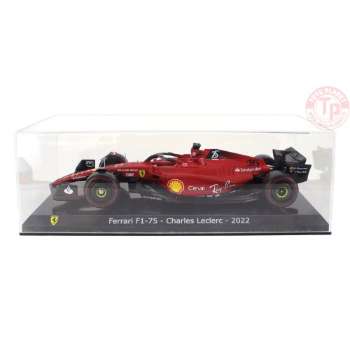 FERRARI F1-75 SCUDERIA FERRARI N 16 SEASON 2022 CHARLES LECLERC CON VETRINA 1/24 E30 EDICOLA