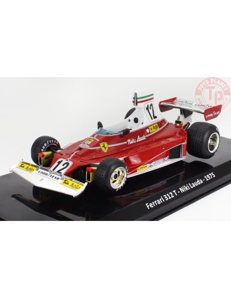 FERRARI F1 312T TEAM FERRARI SEFAC N 12 WORLD CHAMPION SEASON 1975 NIKI LAUDA CON VETRINA 1/24 E32 EDICOLA