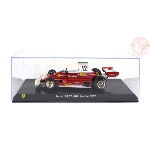 FERRARI F1 312T TEAM FERRARI SEFAC N 12 WORLD CHAMPION SEASON 1975 NIKI LAUDA CON VETRINA 1/24 E32 EDICOLA