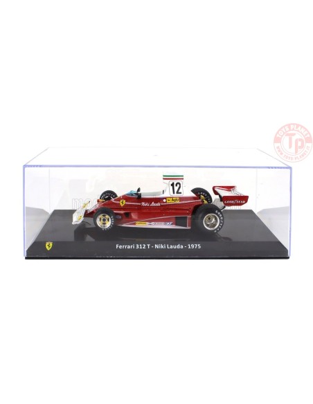 FERRARI F1 312T TEAM FERRARI SEFAC N 12 WORLD CHAMPION SEASON 1975 NIKI LAUDA CON VETRINA 1/24 E32 EDICOLA