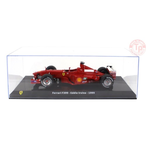 FERRARI F1 F399 SCUDERIA FERRARI N 4 SEASON 1999 EDDIE IRVINE CON VETRINA 1/24 E40 EDICOLA