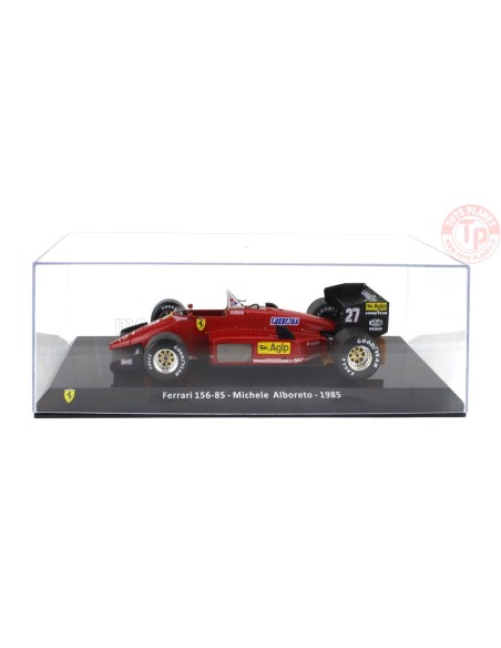 FERRARI F1 156-85 N 27 SEASON 1985 MICHELE ALBORETO CON VETRINA 1/24 E42 EDICOLA FERRARI F1 156-85 N 27 SEASON 1985 MICHELE ALBORETO CON VETRINA 1/24 E42 EDICOLA