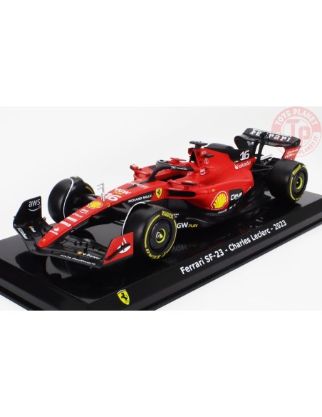 FERRARI F1 SF-23 TEAM SCUDERIA FERRARI N 16 SEASON 2023 CHARLES LECLERC CON VETRINA 1/24 E43 EDICOLA