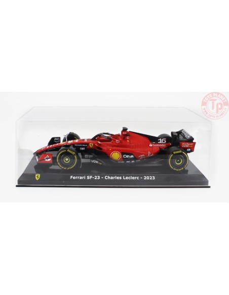 FERRARI F1 SF-23 TEAM SCUDERIA FERRARI N 16 SEASON 2023 CHARLES LECLERC CON VETRINA 1/24 E43 EDICOLA