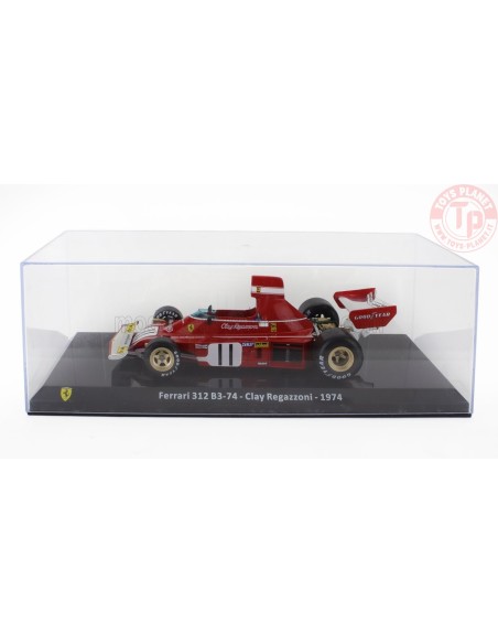FERRARI F1 312 B3-74 N 11 SEASON 1974 CLAY REGAZZONI CON VETRINA 1/24 E45 EDICOLA FERRARI F1 312 B3-74 N 11 SEASON 1974 CLAY REGAZZONI CON VETRINA 1/24 E45 EDICOLA