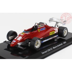 FERRARI F1 126 C2 N 28 SEASON 1982 MARIO ANDRETTI CON VETRINA 1/24 E46 EDICOLA