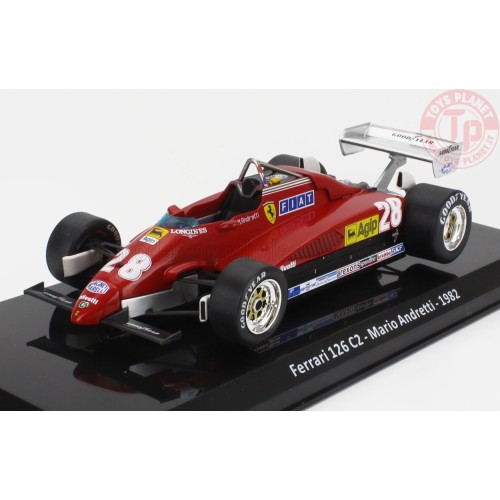 FERRARI F1 126 C2 N 28 SEASON 1982 MARIO ANDRETTI CON VETRINA 1/24 E46 EDICOLA