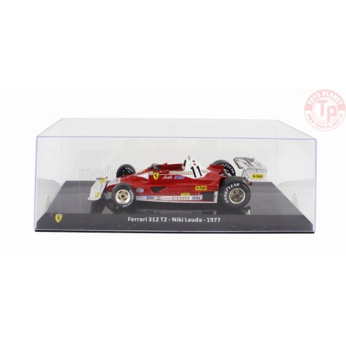 FERRARI F1 312 T2 N 11 WORLD CHAMPION SEASON 1977 NIKI LAUDA CON VETRINA 1/24 E47 EDICOLA