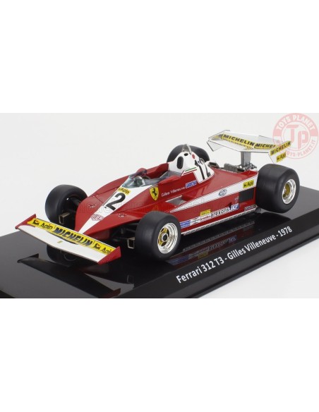 FERRARI F1 312 T3 N 12 SEASON 1978 GILLES VILLENEUVE CON VETRINA 1/24 E48 EDICOLA