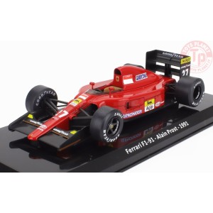 FERRARI F1 F1-91 N 27 SEASON 1991 ALAIN PROST CON VETRINA 1/24 E49 EDICOLA