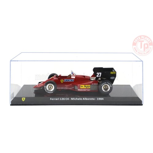 FERRARI F1 126 C4 N 27 SEASON 1984 MICHELE ALBORETO CON VETRINA 1/24 E53 EDICOLA