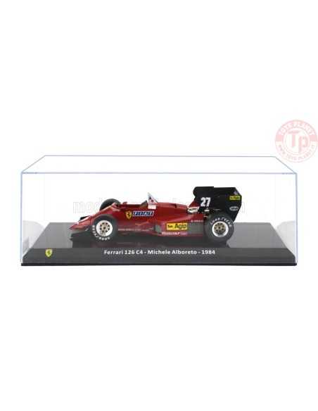 FERRARI F1 126 C4 N 27 SEASON 1984 MICHELE ALBORETO CON VETRINA 1/24 E53 EDICOLA FERRARI F1 126 C4 N 27 SEASON 1984 MICHELE ALBORETO CON VETRINA 1/24 E53 EDICOLA