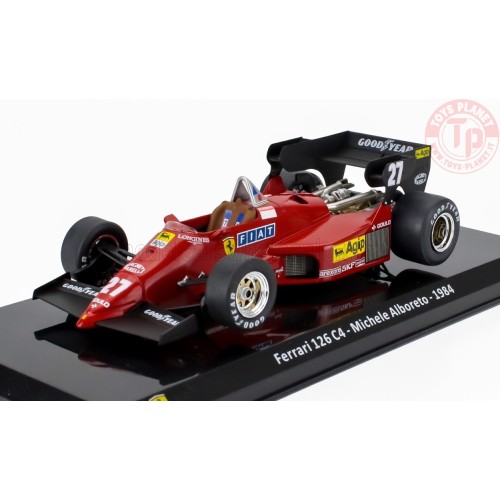 FERRARI F1 126 C4 N 27 SEASON 1984 MICHELE ALBORETO CON VETRINA 1/24 E53 EDICOLA